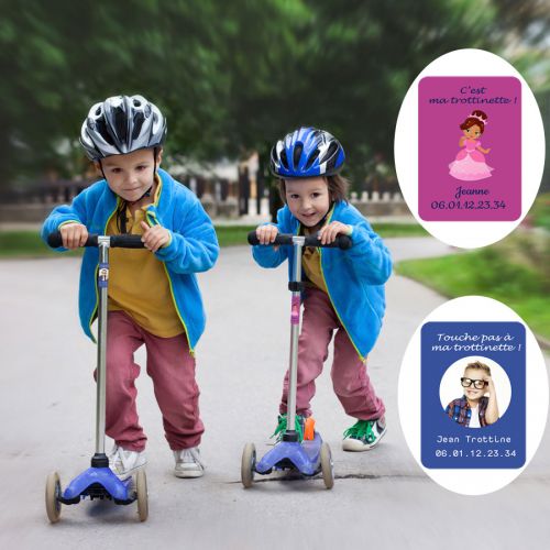 Stereotype Overtuiging capaciteit Custom Scooter Name Stickers label with picture