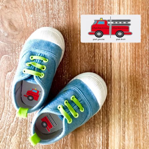 Stick Chaussures Maternelle Garçon Camion Pompiers