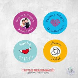 Etiquettes de Mariage Rondes